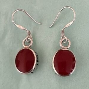 Silpada Sterling Silver Filigree Red Coral Earrings W1298